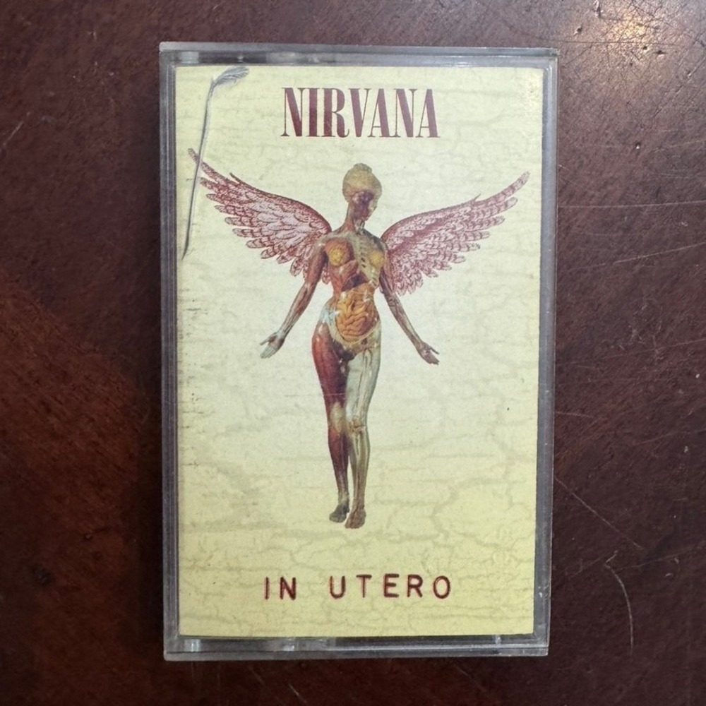 Nirvana In Utero Cassette Tape 1993 DGC Sub Pop Grunge Rock Heart-Shaped Box